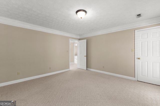 607 Lees Mill Rd, Fayetteville, GA 30214 - unfurnished bedroom with light carpet, baseboards, ornamental molding, and a textured ceiling