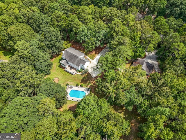 607 Lees Mill Rd, Fayetteville, GA 30214 - aerial view of property's location with a pool and a forest