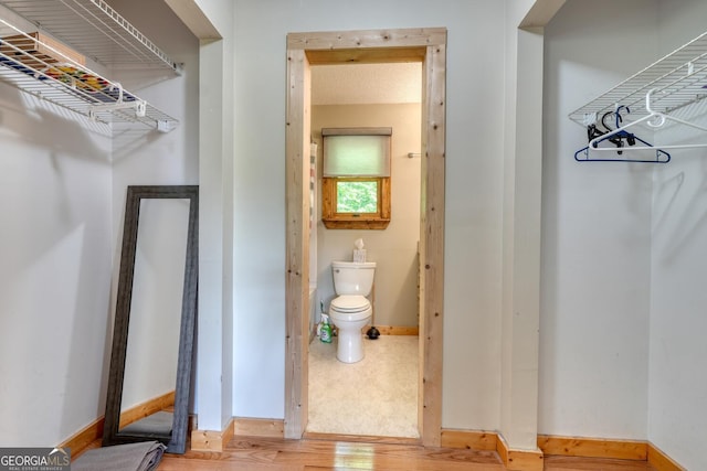 224 Shake Rag Rd, Hiawassee, GA 30546 - bathroom featuring toilet, wood finished floors, and baseboards