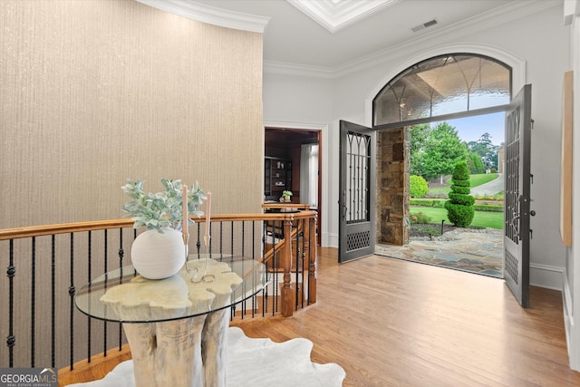 3057 Watsons Bnd, Milton, GA 30004 - entryway featuring wood finished floors and crown molding