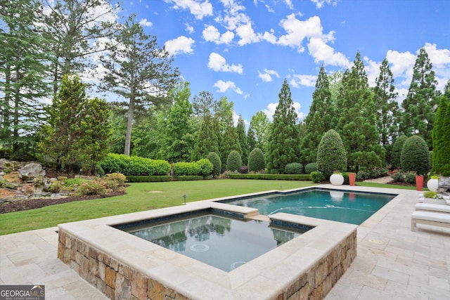 3057 Watsons Bnd, Milton, GA 30004 - view of pool with a lawn and a pool with connected hot tub