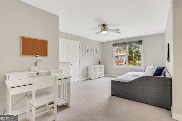 2535 Winthrope Way, Lawrenceville, GA 30044 - bedroom featuring carpet, baseboards, and ceiling fan