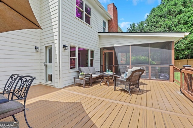 2535 Winthrope Way, Lawrenceville, GA 30044 - deck with a sunroom and an outdoor hangout area