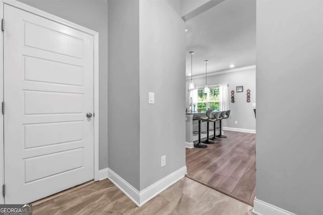 51 Waterfowl Ct, Jefferson, GA 30549 - foyer featuring crown molding, recessed lighting, and wood finished floors
