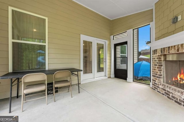 51 Waterfowl Ct, Jefferson, GA 30549 - view of patio with an outdoor brick fireplace