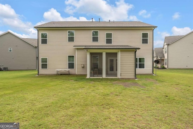 51 Waterfowl Ct, Jefferson, GA 30549 - back of house with a lawn and a sunroom
