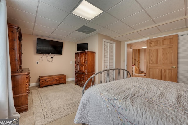 311 Lonesome Pine Trl, Blairsville, GA 30512 - bedroom with carpet flooring, baseboards, and a drop ceiling