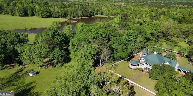 12001 Layfield Rd, Upatoi, GA 31829 - drone / aerial view of a heavily wooded area and a nearby body of water