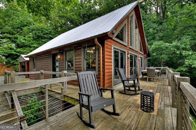 190 Toccoa Heights Rd, Blue Ridge, GA 30513 - deck with outdoor dining space