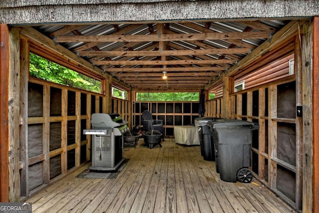 190 Toccoa Heights Rd, Blue Ridge, GA 30513 - wooden deck with an exterior structure and area for grilling