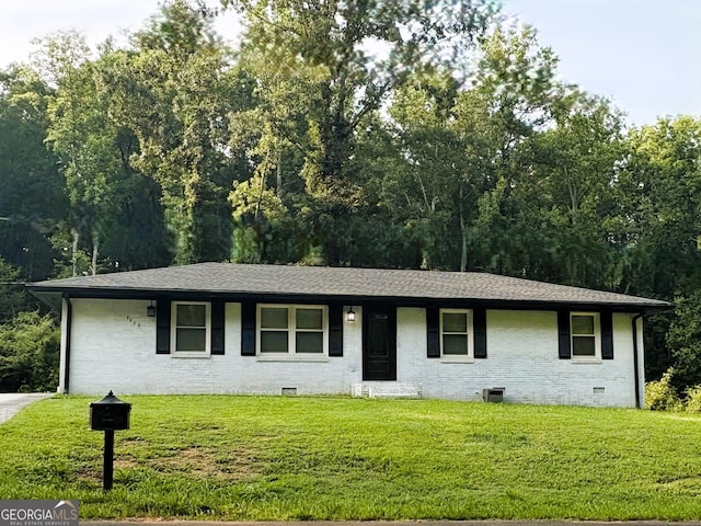2220 Youth Monroe Rd, Monroe, GA 30655 - ranch-style house with a front yard, crawl space, and a shingled roof