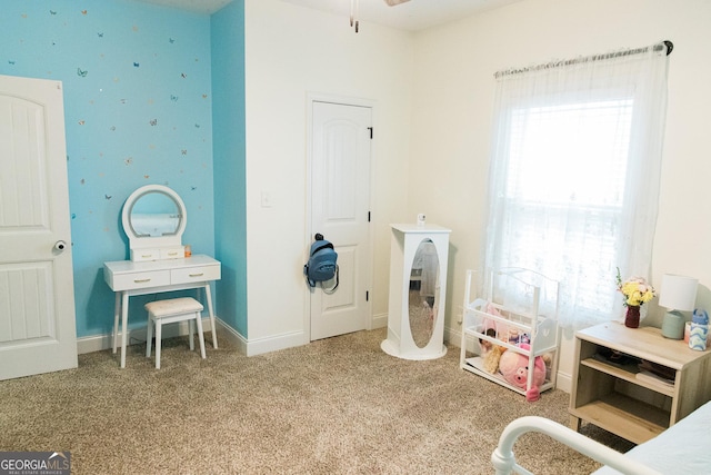 1325 Adams Rd, Meansville, GA 30256 - playroom with carpet flooring, a ceiling fan, and baseboards