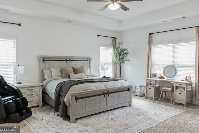 1325 Adams Rd, Meansville, GA 30256 - bedroom with light carpet and ceiling fan