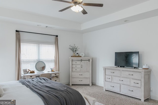 1325 Adams Rd, Meansville, GA 30256 - bedroom featuring light colored carpet, baseboards, and ceiling fan
