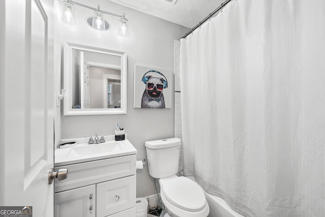 50 Ormond St SW, Atlanta, GA 30315 - bathroom with toilet, vanity, and shower / bath combination with curtain