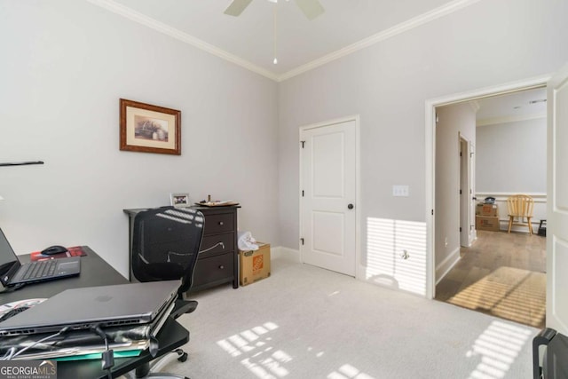 11 Perimeter Ctr E Unit 1412, Atlanta, GA 30346 - office featuring crown molding and a ceiling fan