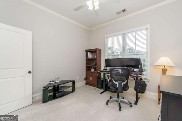11 Perimeter Ctr E Unit 1412, Atlanta, GA 30346 - office space with ceiling fan, ornamental molding, and carpet floors