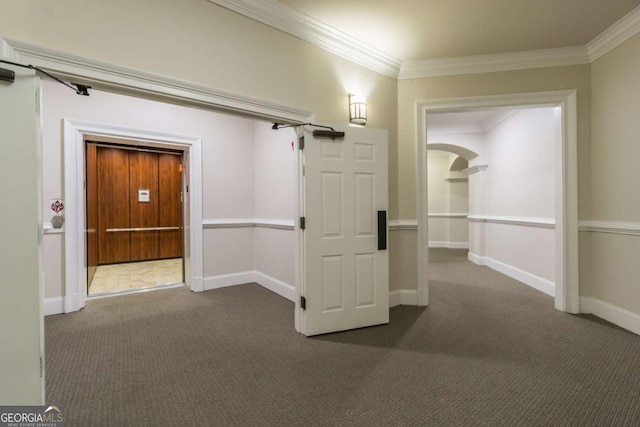 11 Perimeter Ctr E Unit 1412, Atlanta, GA 30346 - hallway with dark carpet and ornamental molding
