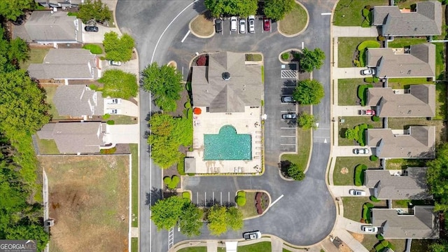 2545 Gatewater Ct, Cumming, GA 30040 - aerial overview of property's location with nearby suburban area and a pool area