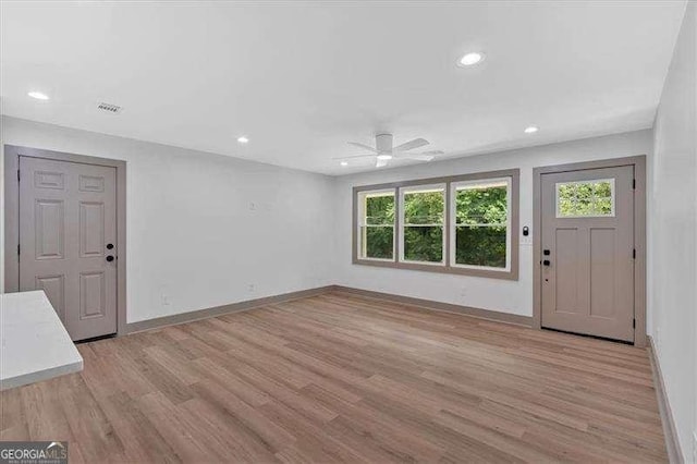 327 Marty Ln, Dallas, GA 30132 - entryway featuring plenty of natural light, light wood finished floors, ceiling fan, and recessed lighting