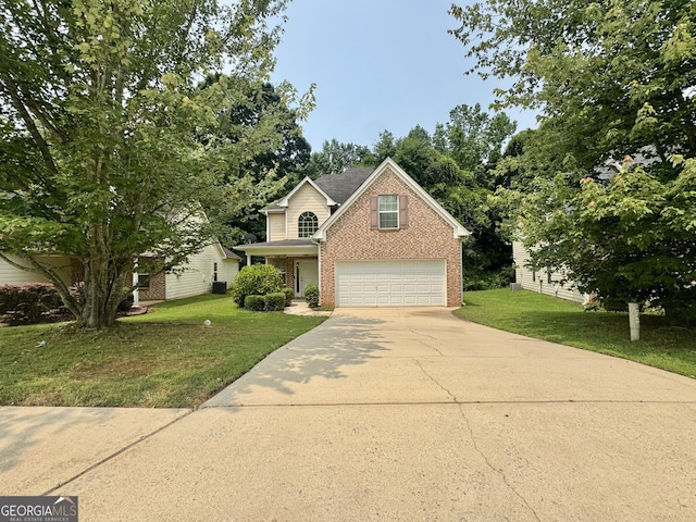 105 Avonwood Cir, Locust Grove, GA 30248 - view of front facade featuring brick siding, driveway, a garage, and a front yard