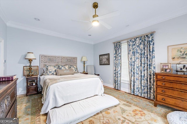 116 Maimont Cir, Macon, GA 31210 - bedroom with crown molding and a ceiling fan