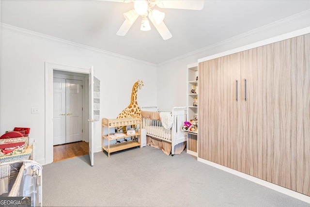 116 Maimont Cir, Macon, GA 31210 - carpeted bedroom featuring ornamental molding and ceiling fan