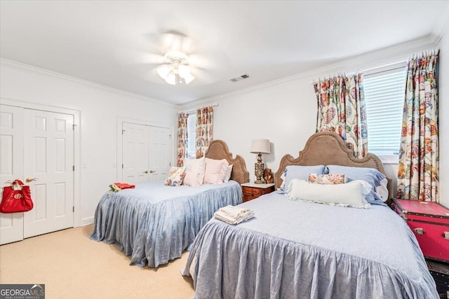 116 Maimont Cir, Macon, GA 31210 - bedroom with ornamental molding, carpet flooring, and ceiling fan