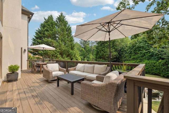 100 Pine Mist Cir, Alpharetta, GA 30022 - wooden deck with outdoor lounge area and outdoor dining area
