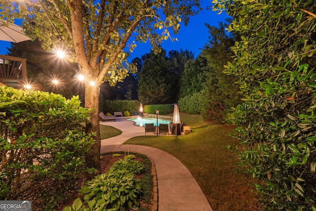 100 Pine Mist Cir, Alpharetta, GA 30022 - yard at twilight featuring a patio