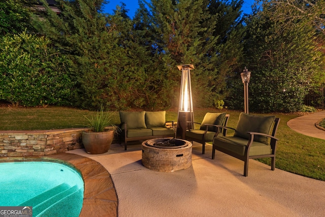 100 Pine Mist Cir, Alpharetta, GA 30022 - view of patio / terrace with an outdoor living space with a fire pit