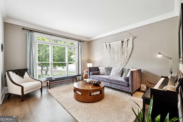 100 Pine Mist Cir, Alpharetta, GA 30022 - living area featuring ornamental molding and wood finished floors
