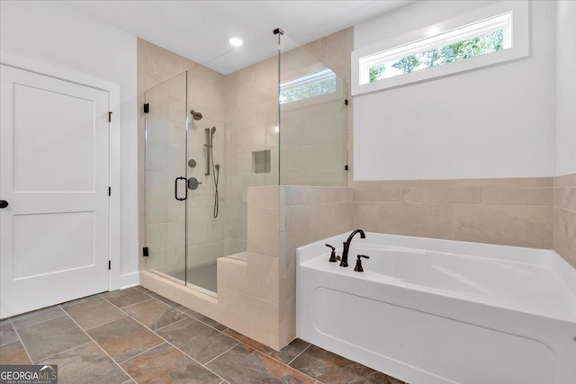 3 Rushden Way SE, Rome, GA 30161 - full bath featuring a garden tub, a stall shower, and stone finish floors