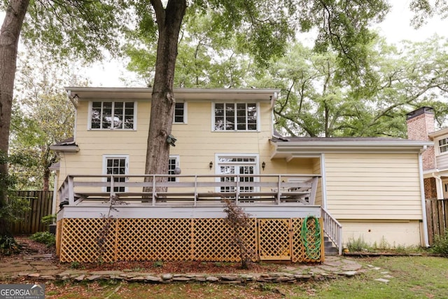 170 Stanton Way, Athens, GA 30606 - rear view of house with a deck and a chimney