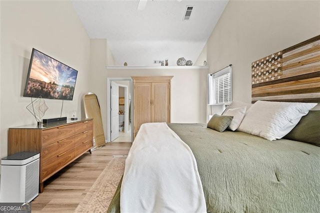 1865 Morgans Run Trl, Buford, GA 30519 - bedroom with light wood-type flooring and ceiling fan