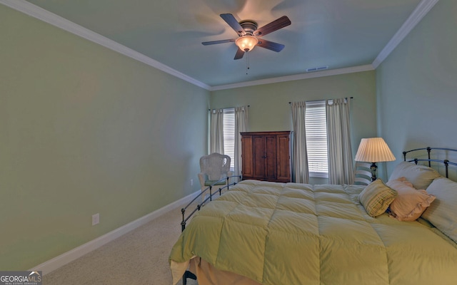 60 Villa Cts, Hartwell, GA 30643 - carpeted bedroom featuring baseboards, crown molding, and ceiling fan