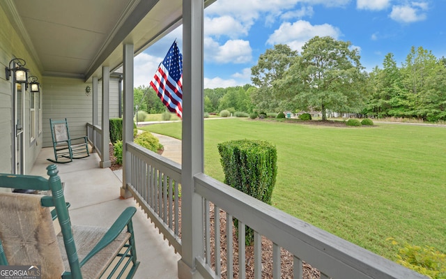 60 Villa Cts, Hartwell, GA 30643 - porch with a yard and view of wooded area