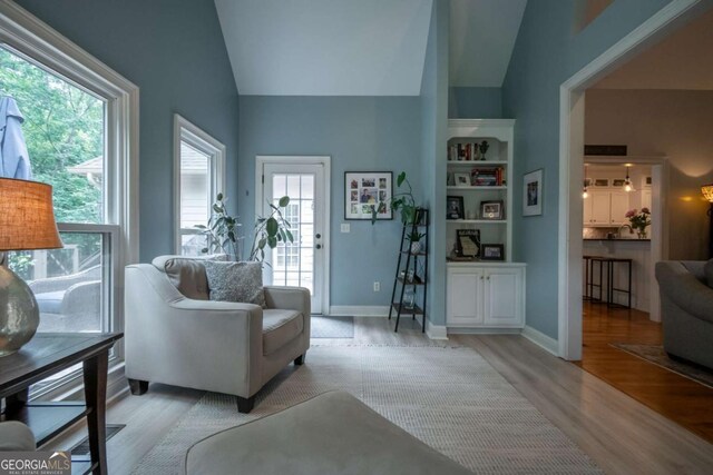 1151 Holcomb Ct, Bogart, GA 30622 - living room with lofted ceiling, light wood-style flooring, and baseboards