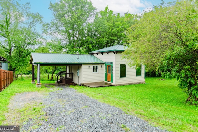 5198 Hwy 52 E, Ellijay, GA 30536 - back of house with driveway, metal roof, and a wooden deck