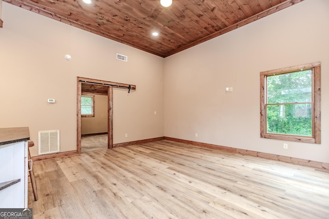 5198 Hwy 52 E, Ellijay, GA 30536 - spare room with healthy amount of natural light, wooden ceiling, light wood-type flooring, recessed lighting, and baseboards