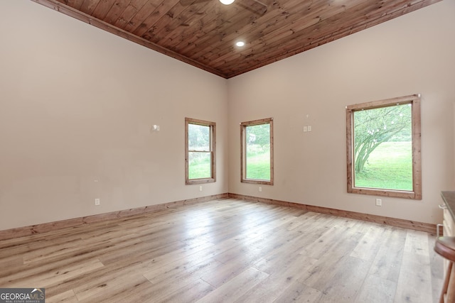 5198 Hwy 52 E, Ellijay, GA 30536 - empty room with wooden ceiling, hardwood / wood-style flooring, recessed lighting, baseboards, and crown molding