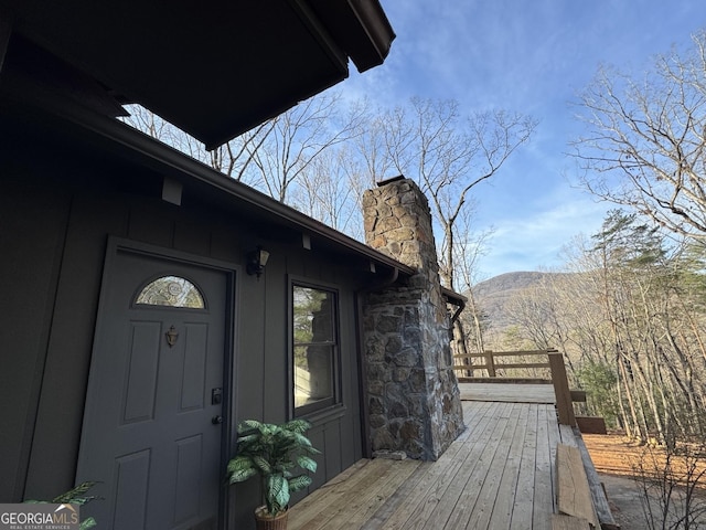 427 Bakers Fiord, Sautee Nacoochee, GA 30571 - wooden terrace featuring a mountain view