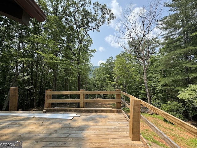427 Bakers Fiord, Sautee Nacoochee, GA 30571 - wooden terrace with a wooded view