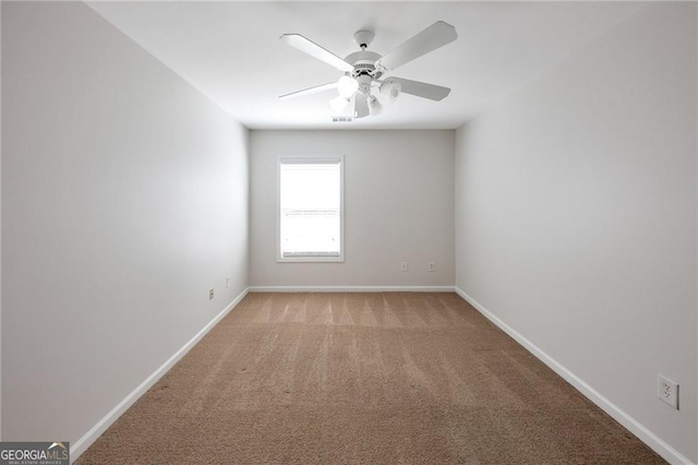 436 Crestmont Ln, Canton, GA 30114 - empty room featuring baseboards, light colored carpet, and a ceiling fan
