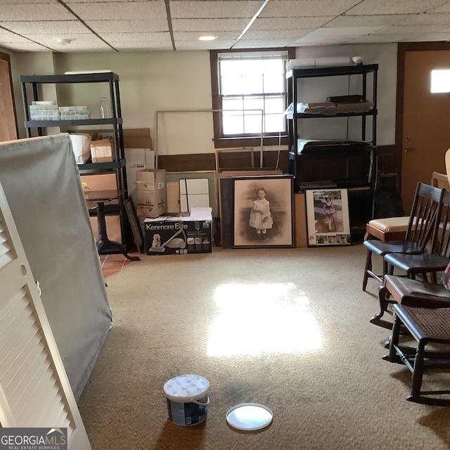 2700 Regency Dr E, Tucker, GA 30084 - below grade area with carpet floors and a paneled ceiling