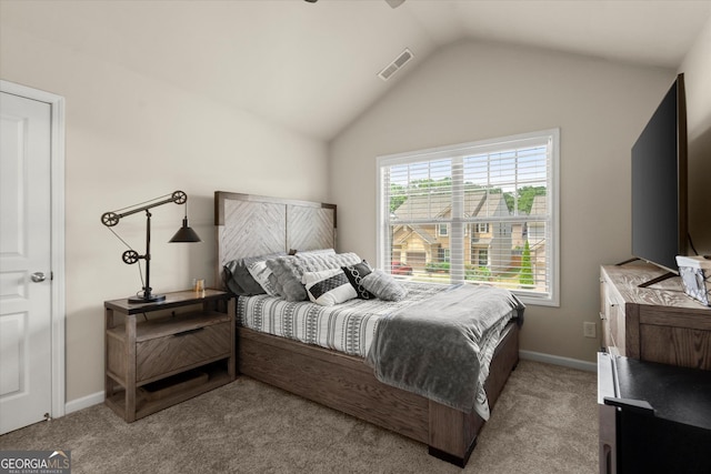 4965 Brierstone Dr, Alpharetta, GA 30004 - carpeted bedroom featuring lofted ceiling and baseboards