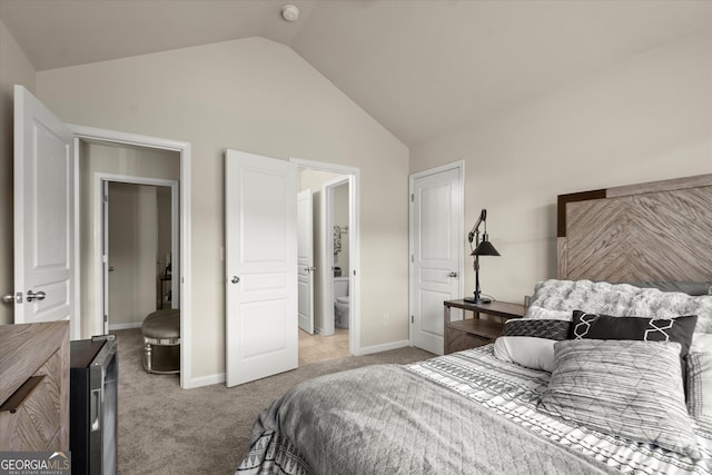4965 Brierstone Dr, Alpharetta, GA 30004 - carpeted bedroom with lofted ceiling and baseboards
