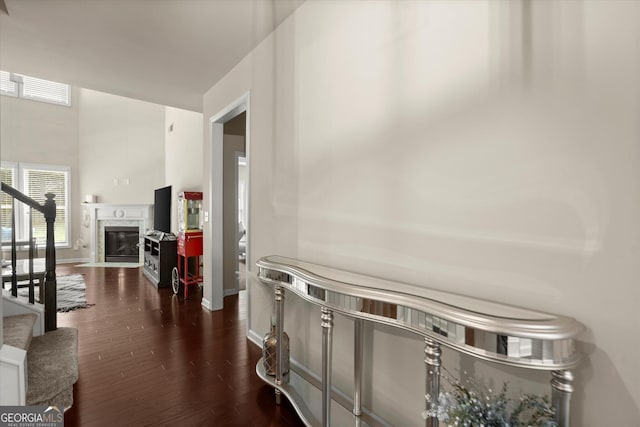4965 Brierstone Dr, Alpharetta, GA 30004 - corridor featuring dark wood-style floors and baseboards
