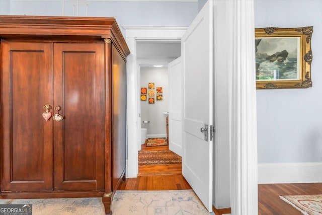 403 E Robert Toombs Ave, Washington, GA 30673 - hallway featuring wood finished floors and baseboards