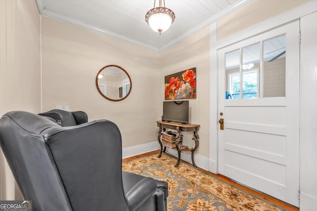 403 E Robert Toombs Ave, Washington, GA 30673 - entryway with ornamental molding, baseboards, and wood finished floors
